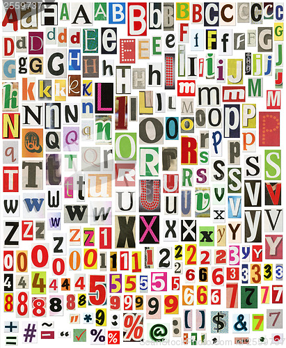 Image of Newspaper alphabet