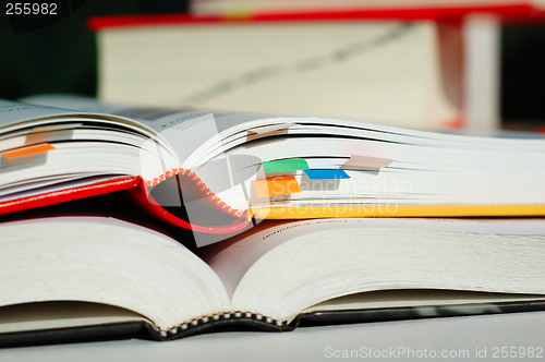 Image of Two books opened and stacked