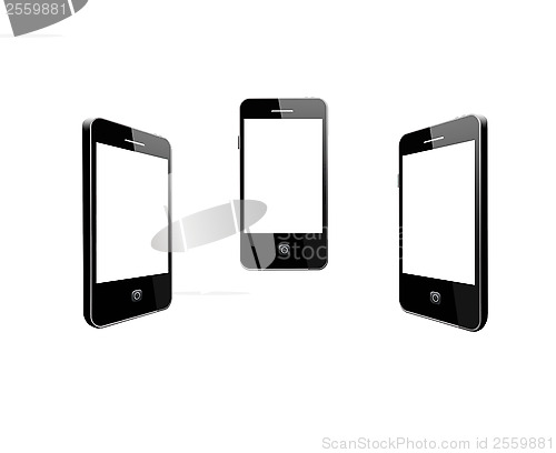Image of Modern mobile phone on the white background