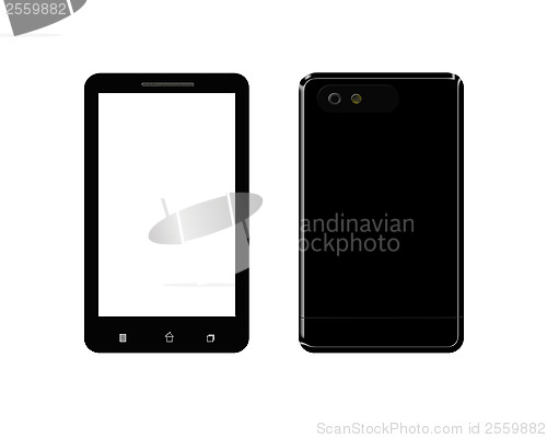 Image of Modern mobile phone on the white background