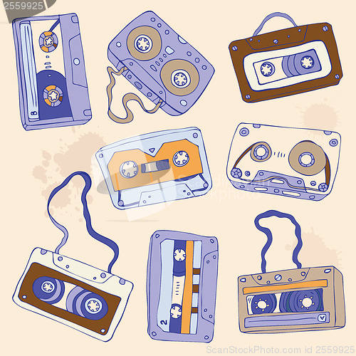 Image of Set of retro cassette tapes