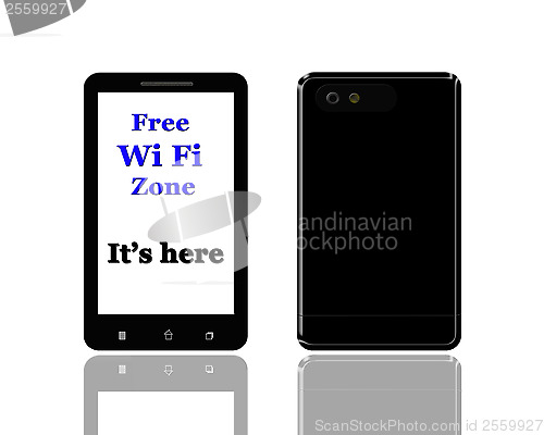 Image of Modern mobile phone on the white background