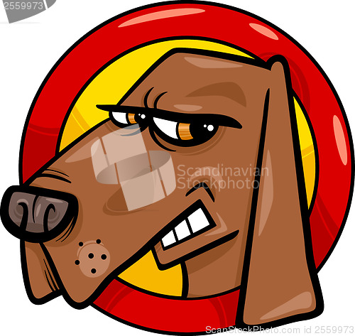 Image of bad dog sign cartoon illustration