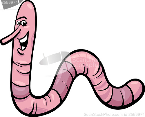 Image of earthworm character cartoon illustration