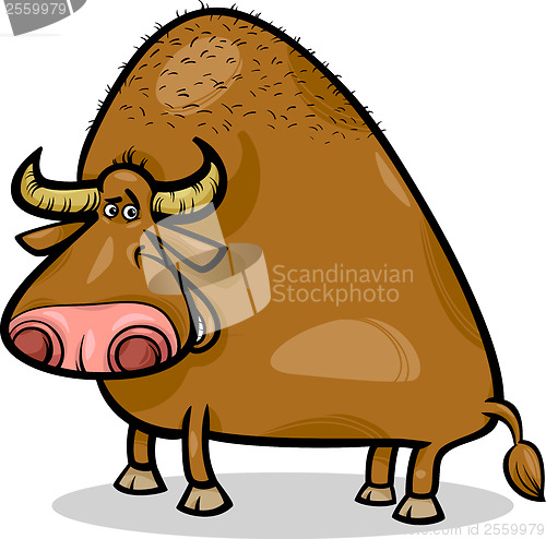 Image of bull or buffalo cartoon illustration