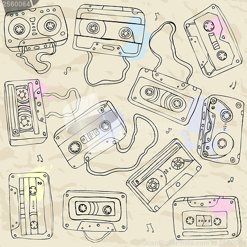 Image of Set of retro cassette tapes