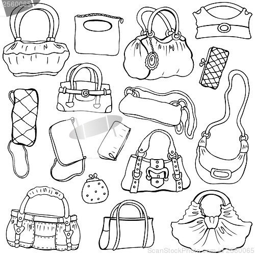 Image of Women's handbags. Hand drawn Vector Set 2