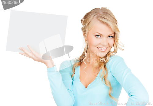 Image of woman with blank board