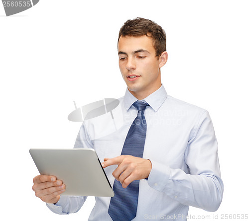 Image of buisnessman with tablet pc