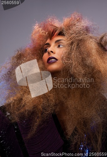 Image of woman with long curly hair