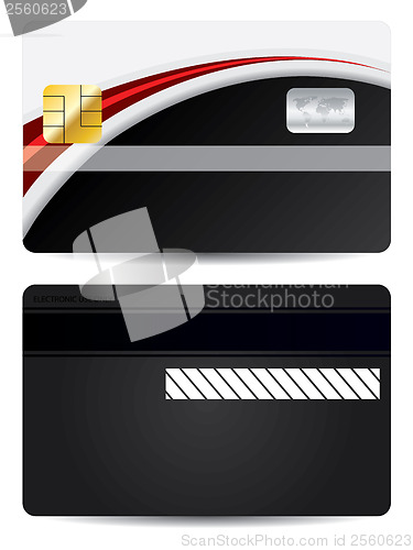 Image of Red with black credit card 