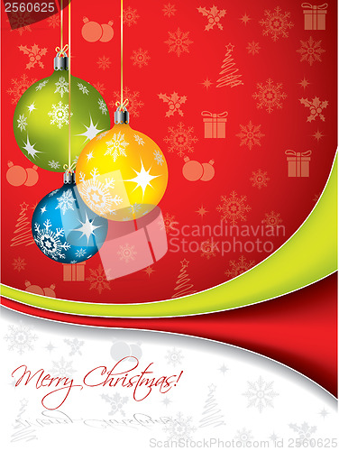 Image of Christmas greeting with decorations 