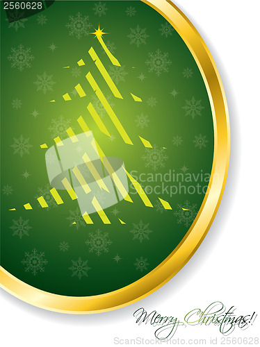 Image of Green christmas greeting card 