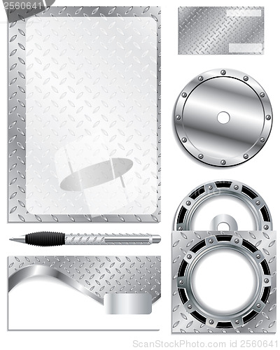 Image of Silver business advertising set 