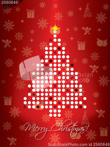 Image of Red dotted christmas card design 