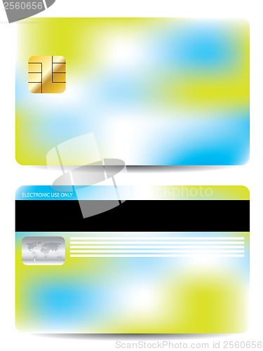 Image of Colorful credit card design template 