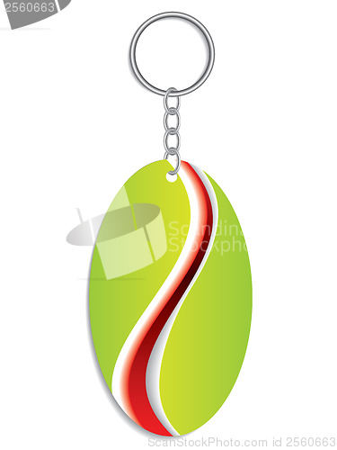 Image of Green keyholder with red and white stripe 