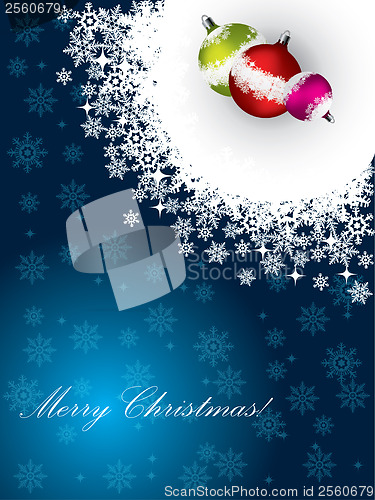 Image of Christmas greeting card with decorations 