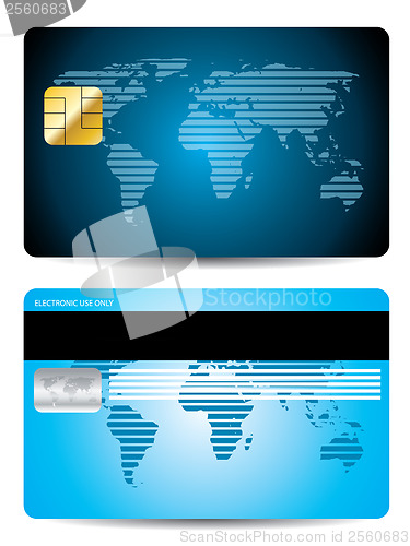 Image of Striped world map credit card design