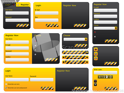 Image of Warning and hazard website form set