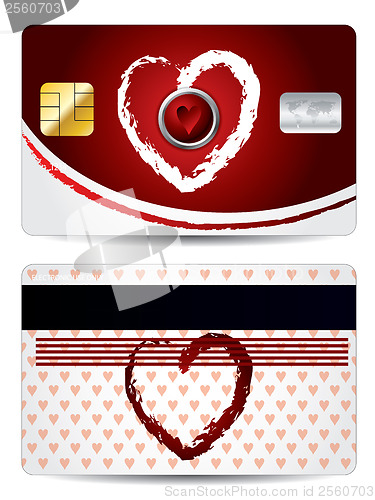 Image of Poker hearts credit card design 