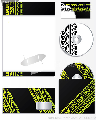Image of Company vector design with tire tracks 