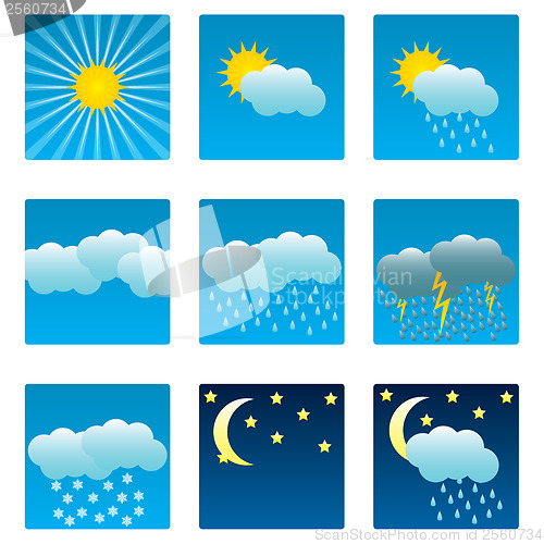 Image of Weather icons and illustrations set 