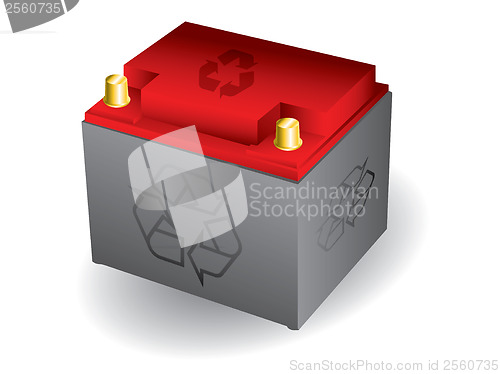 Image of Isolated 12 volt car battery