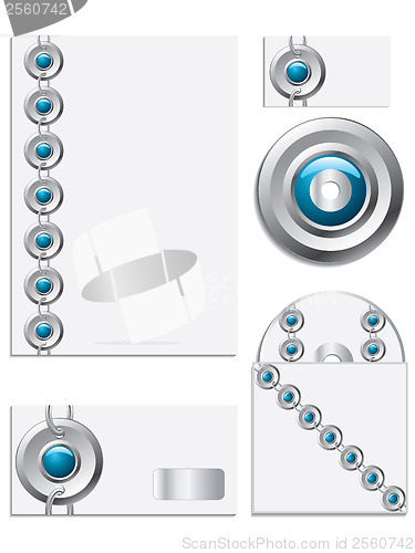 Image of Blue textured company vector set 2