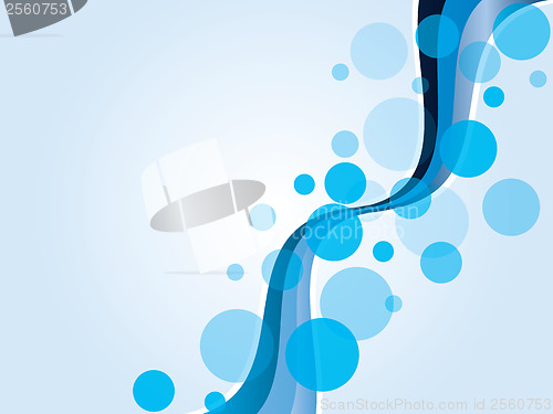 Image of Blue waves and dots 