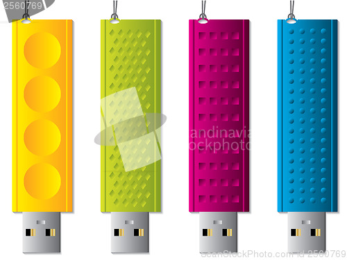 Image of Various usb sticks with ropes