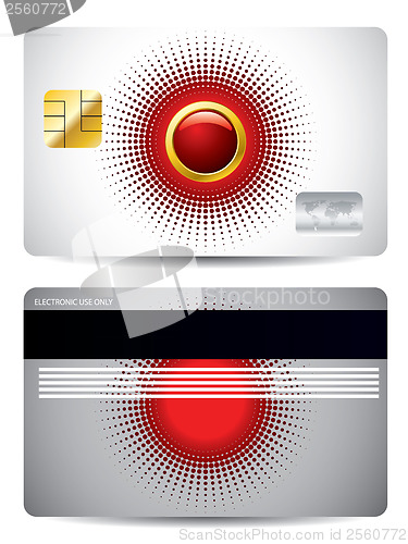 Image of Red and gray credit card 