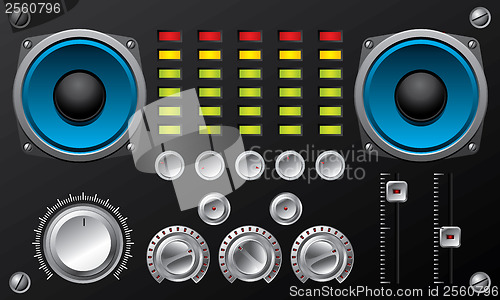 Image of Amplifier with controls and equalizer leds 