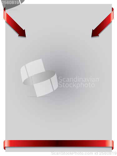 Image of Red arrows from top corners 