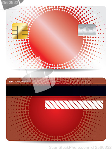 Image of Red halftone credit card design 