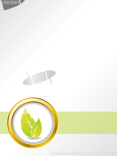 Image of Leaf brochure design with golden ring 