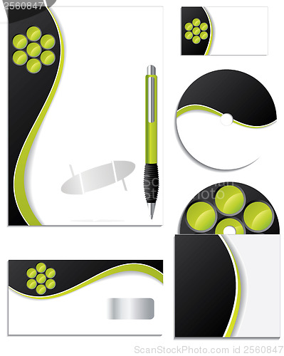 Image of Black & green company vector set 