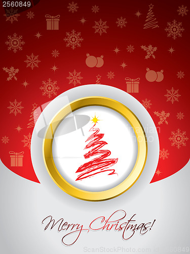 Image of Red christmas greeting card 