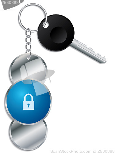 Image of Padlock design keyholder with key 