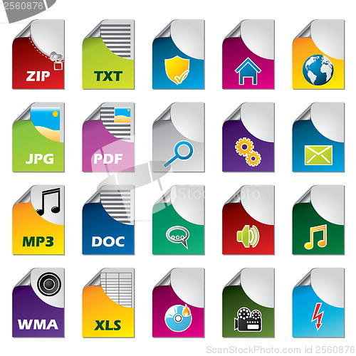 Image of File icon set of twenty 