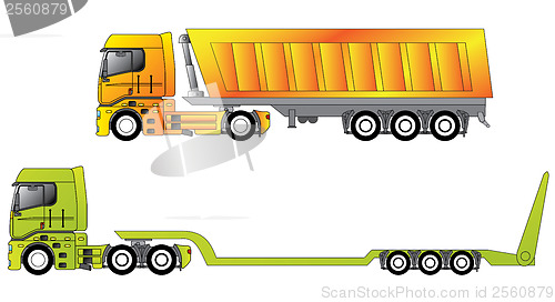 Image of European construction site trucks 