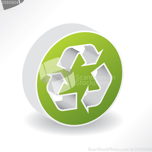 Image of 3d recycle symbol with shadow