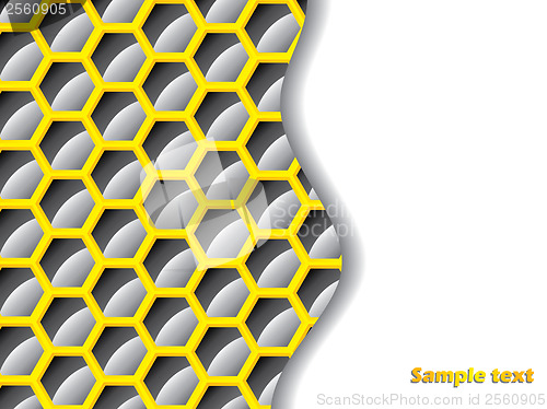 Image of Black and yellow hexagon background 