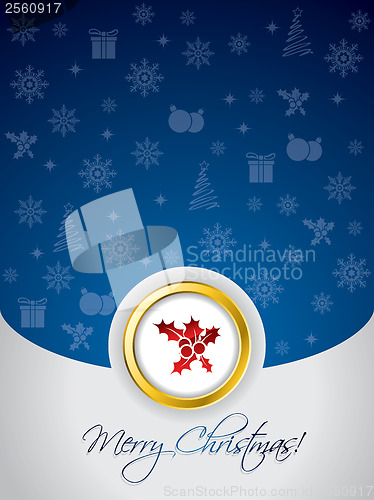 Image of Blue christmas greeting card 