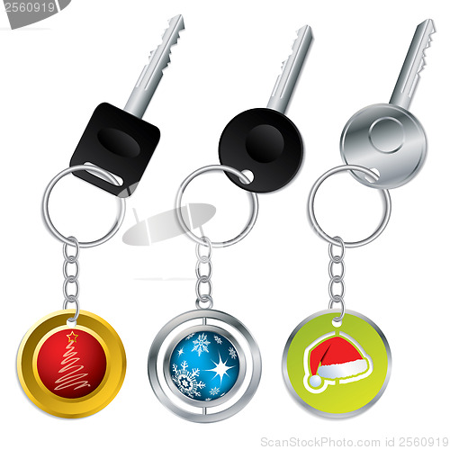 Image of Keys with christmas theme keyholders 