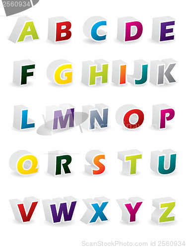 Image of Colored 3d alphabet