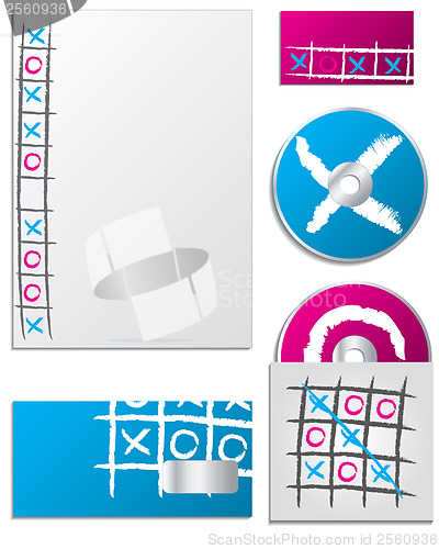 Image of Tic tac toe company business set