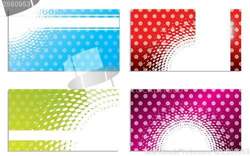 Image of Cool dots and halftones business card set 