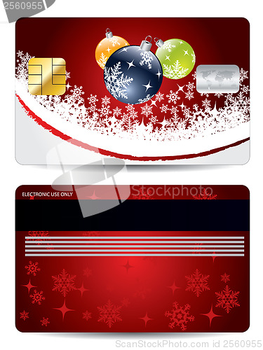 Image of Christmas decorations credit card design 