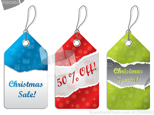 Image of Torn christmas labels